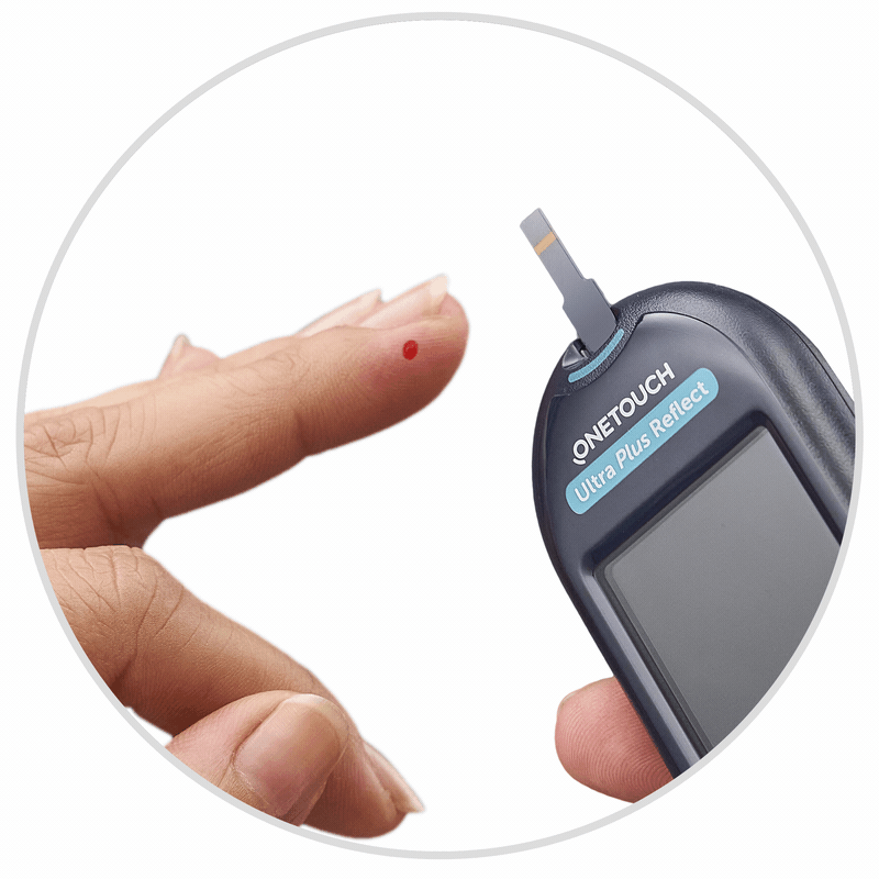 Breng de bloeddruppel aan op de teststrip