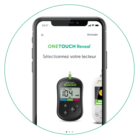 Ouvrez l'application et connecter votre lecteur de glycémie