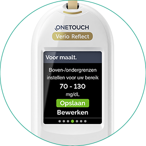 Bevestig of pas de “Voor maaltijd” en “Na maaltijd” bereiken aan