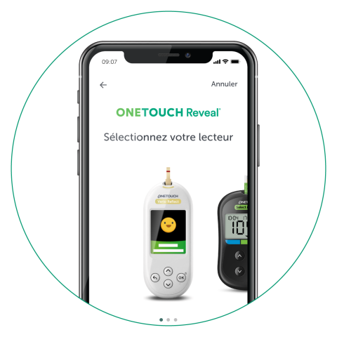 Ouvrez l'application et connecter votre lecteur de glycémie